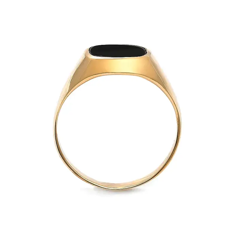 złoty sygnet z onyksem